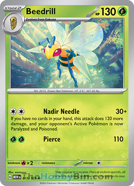 Beedrill Pokemon 151 Rare #015/165