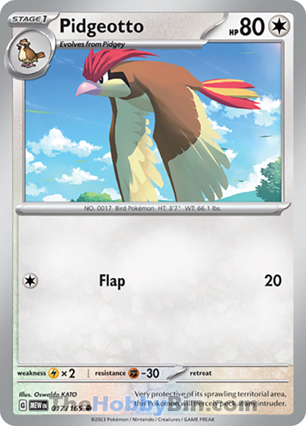 Pidgeotto Pokemon 151 Common #017/165