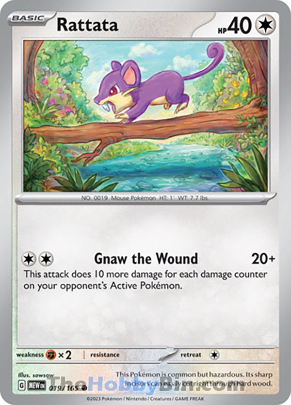 Rattata #19/165 Common - Pokemon 151 Pokemon card