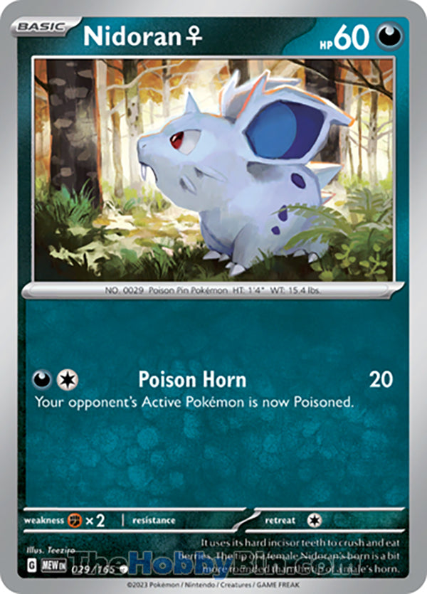 Nidoran F #29/165 Common - Pokemon 151 Pokemon card