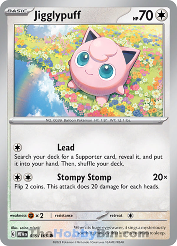 Jigglypuff #39/165 Common - Pokemon 151 Pokemon card