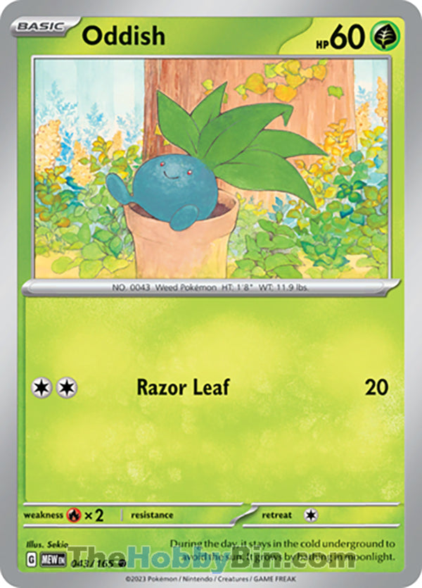 Oddish #43/165 Common - Pokemon 151 Pokemon card