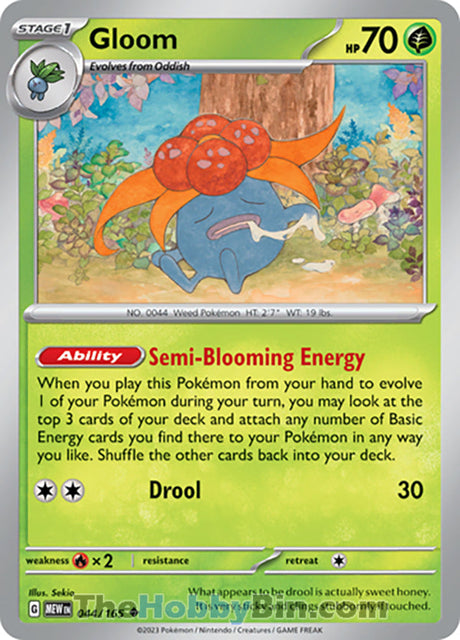 Gloom Pokemon 151 Uncommon #044/165