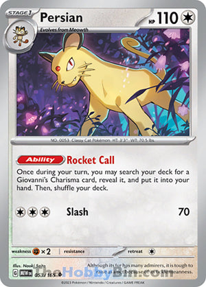 0053 Persian Uncommon Pokemon 151