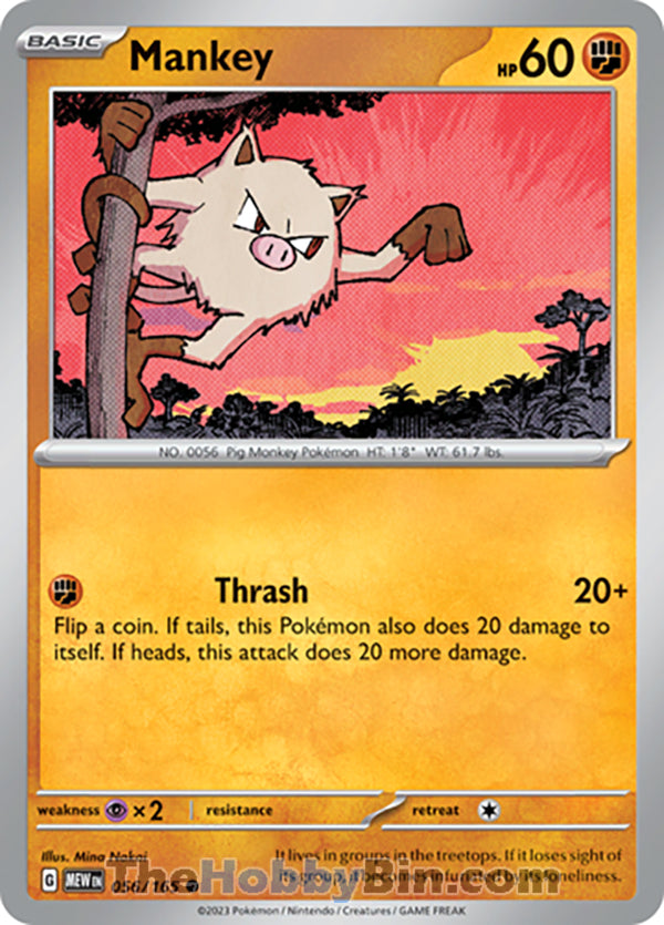 Mankey #56/165 Common - Pokemon 151 Pokemon card
