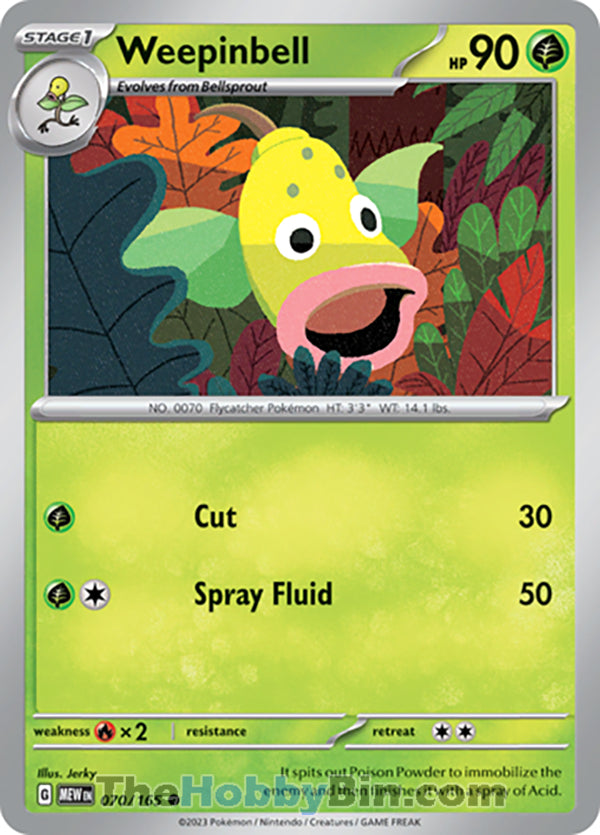 Weepinbell #70/165 Common - Pokemon 151 Pokemon card