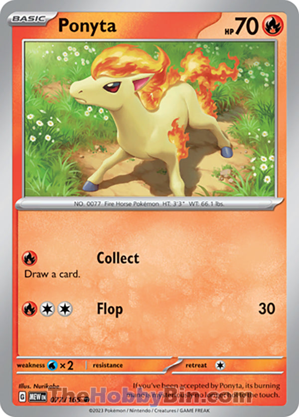 Ponyta #77/165 Common - Pokemon 151 Pokemon card
