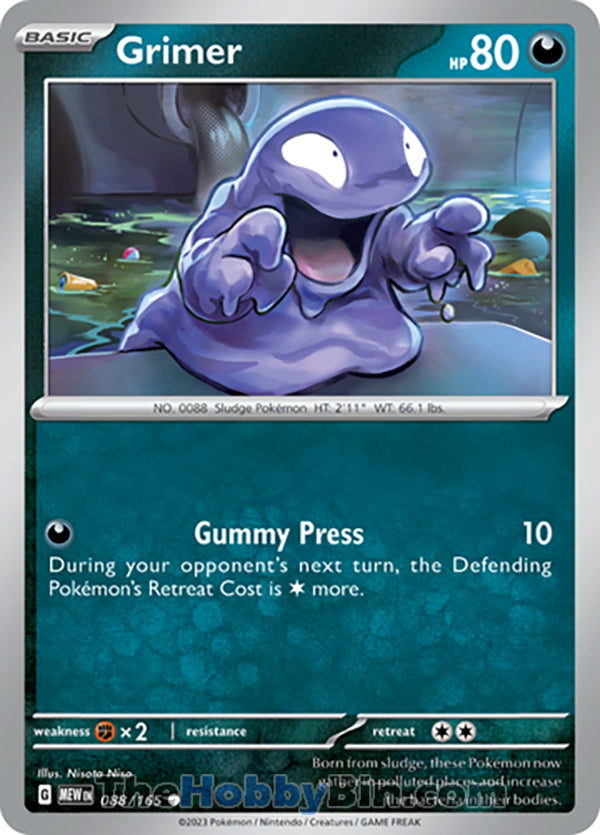 Grimer Pokemon 151 Common #088/165