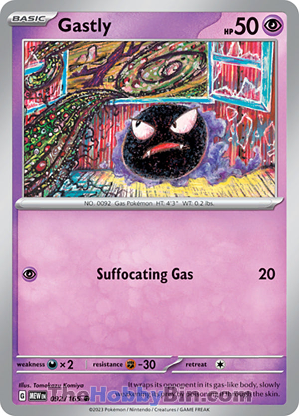 Gastly #92/165 Common - Pokemon 151 Pokemon card