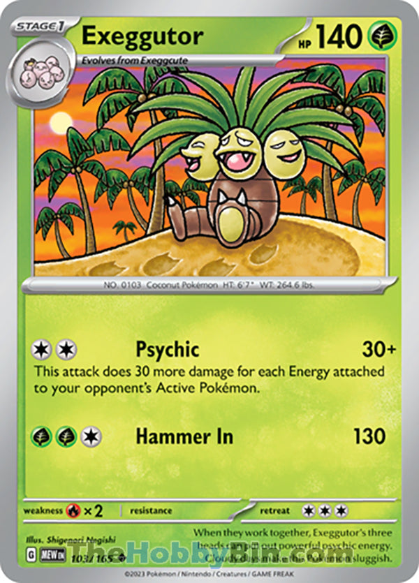 Exeggutor Pokemon 151 Uncommon #103/165