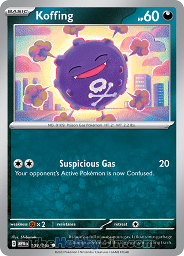 Koffing #109/165 Common - Pokemon 151 Pokemon card