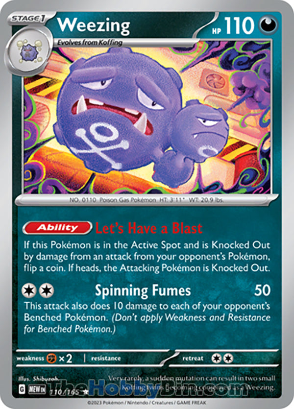 Weezing #110/165 Rare - Pokemon 151 Pokemon card