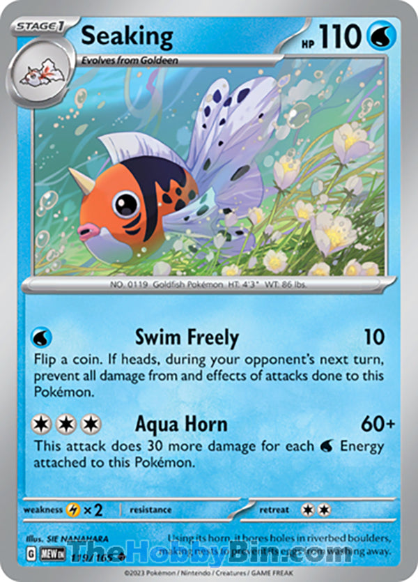 Seaking #119/165 Uncommon - Pokemon 151 Pokemon card