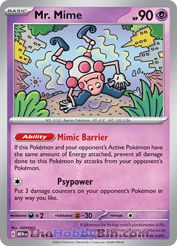 Mr. Mime #122/165 Rare - Pokemon 151 Pokemon card