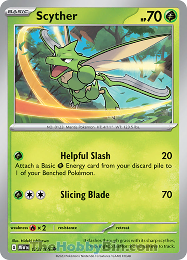 Scyther Pokemon 151 Uncommon #123/165