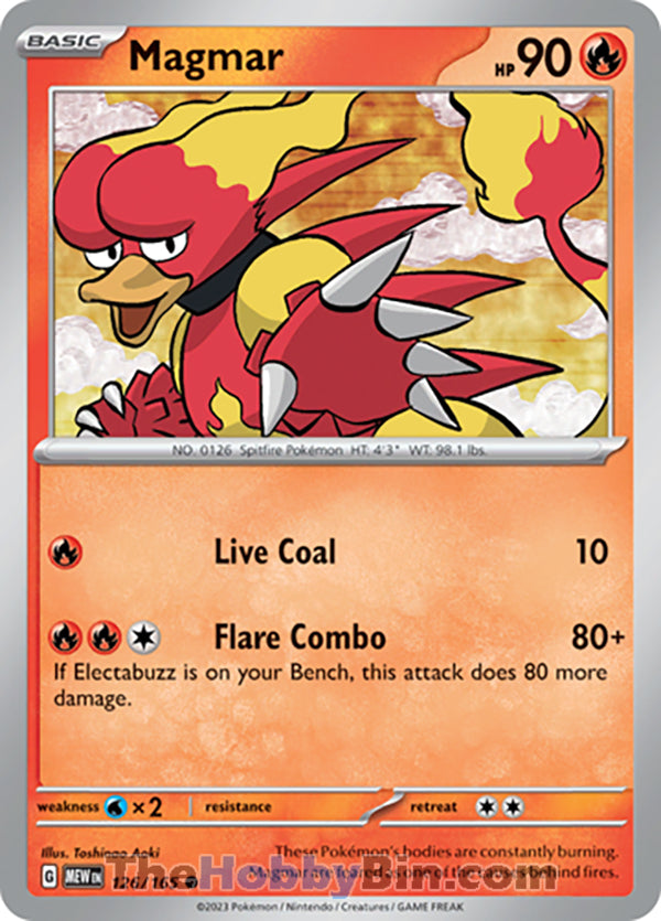 Magmar #126/165 Common - Pokemon 151 Pokemon card