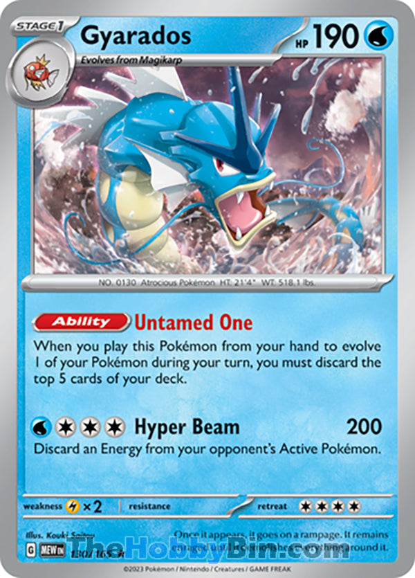 0130 Gyarados Rare Pokemon 151