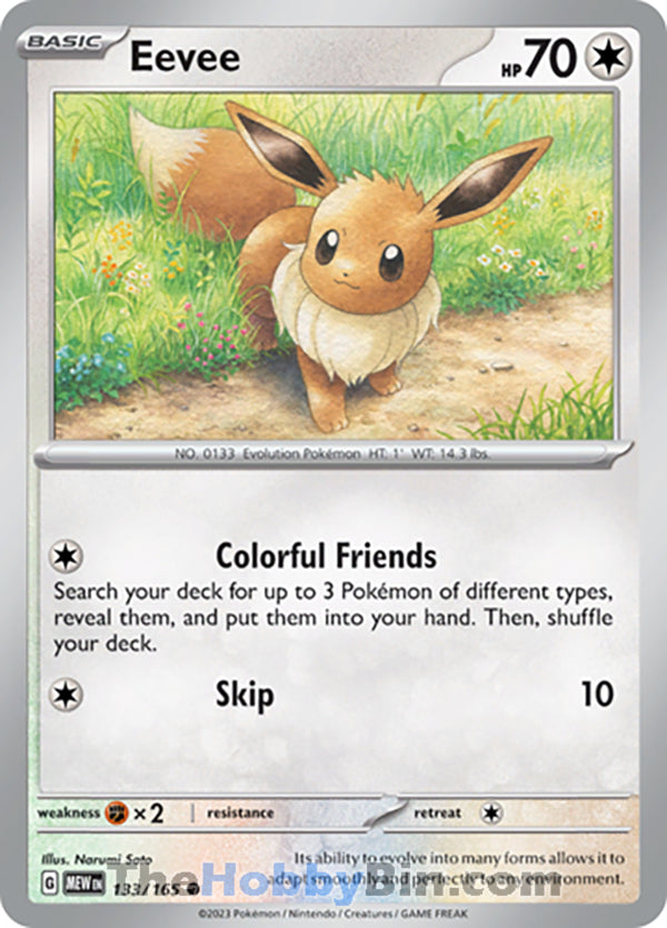 Eevee Pokemon 151 Common #133/165