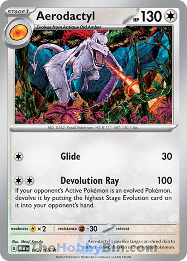 Aerodactyl #142/165 Rare - Pokemon 151 Pokemon card