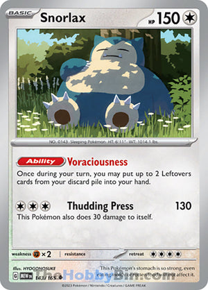 0143 Snorlax Uncommon Pokemon 151