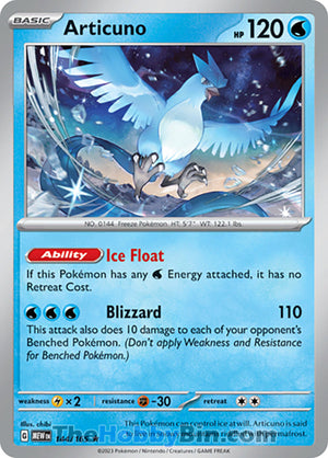 0144 Articuno Rare Pokemon 151