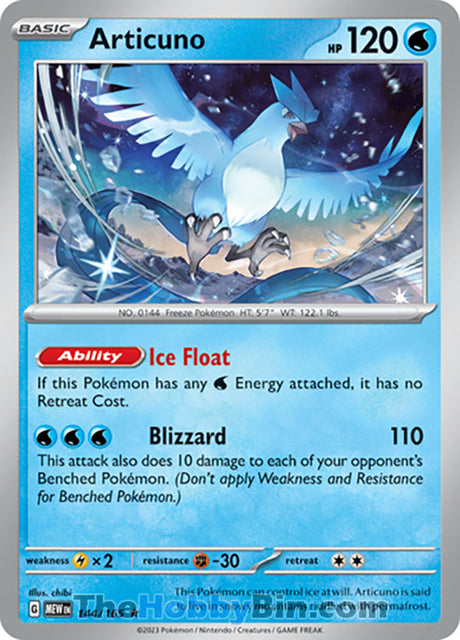 Articuno Pokemon 151 Rare #144/165