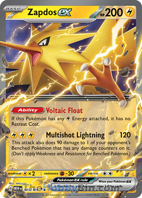 Zapdos ex Pokemon 151 Double Rare #145/165