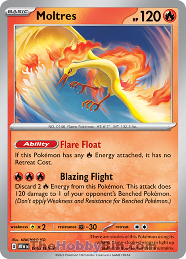 Moltres #146/165 Rare - Pokemon 151 Pokemon card