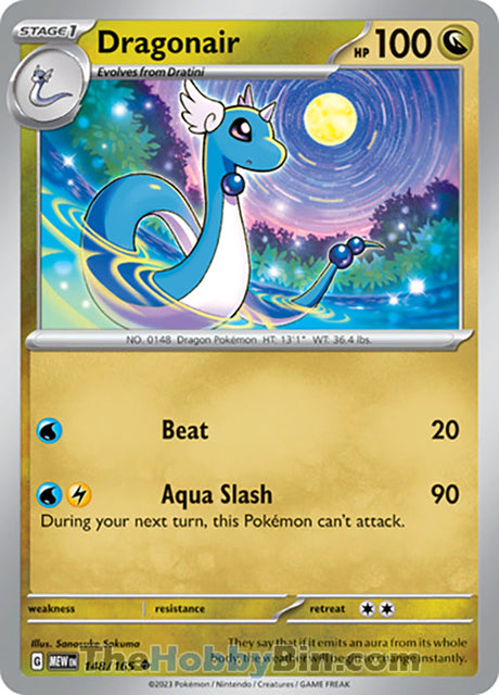 Dragonair Pokemon 151 Uncommon #148/165