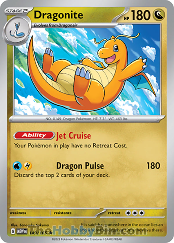 Dragonite Pokemon 151 Rare #149/165