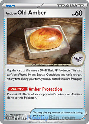 0154 Antique Old Amber Common Pokemon 151