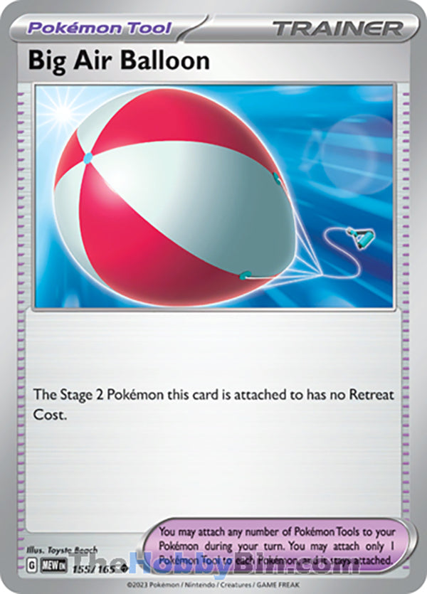 Big Air Balloon Pokemon 151 Uncommon #155/165