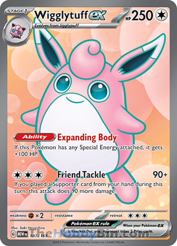 Wigglytuff ex #187/165 Ultra Rare - Pokemon 151 Pokemon card
