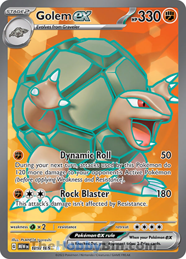 Golem ex #189/165 Ultra Rare - Pokemon 151 Pokemon card
