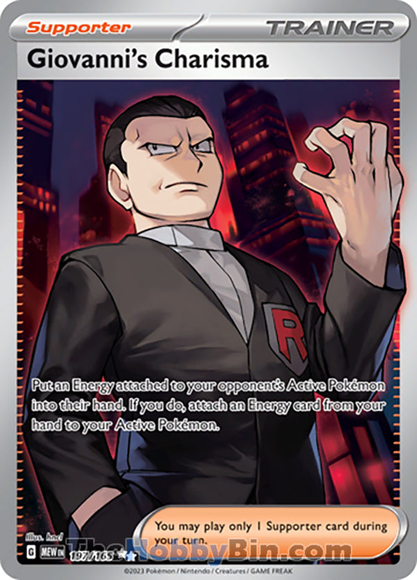 Giovanni's Charisma #197/165 Ultra Rare - Pokemon 151 Pokemon card