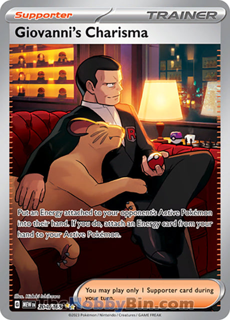 Giovanni's Charisma Pokemon 151 Special Illustration Rare #204/165