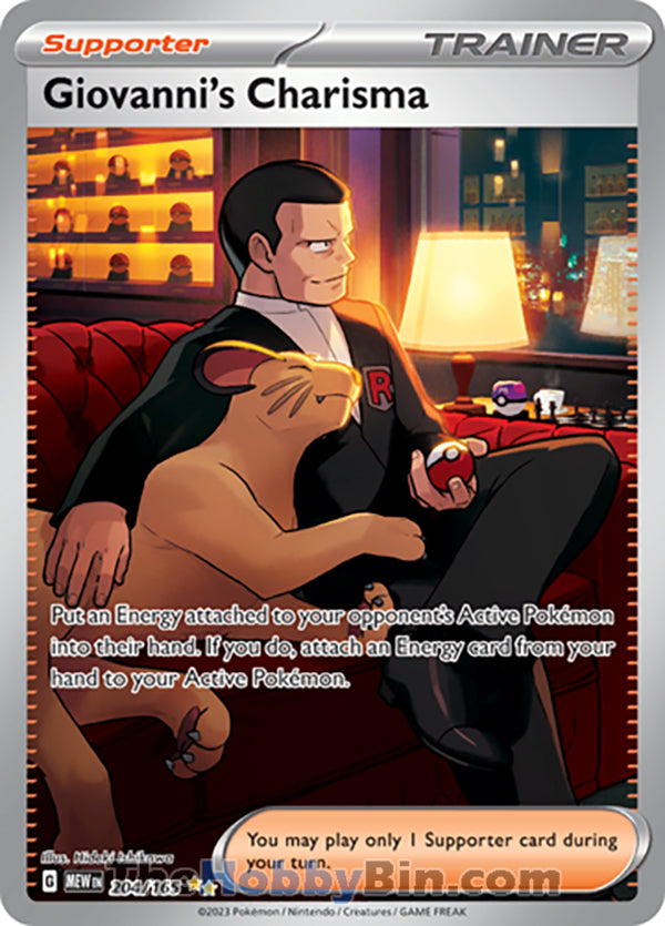 Giovanni's Charisma #204/165 Special Illustration Rare - Pokemon 151 Pokemon card
