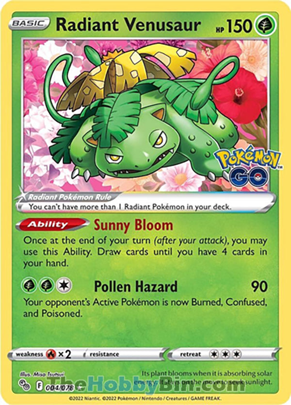 0004 Radiant Venusaur Radiant Rare Pokemon GO