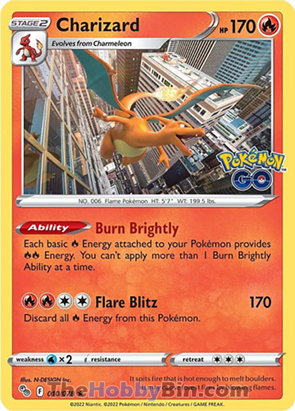 Charizard Pokemon Go Holo Rare #010/078