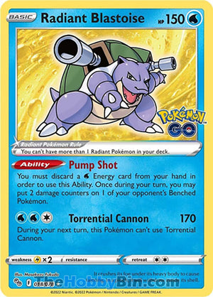 0018 Radiant Blastoise Radiant Rare Pokemon GO