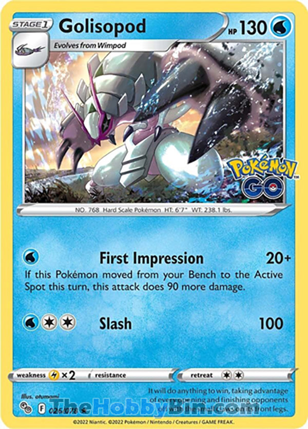 Golisopod Pokemon Go Holo Rare #026/078