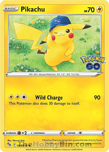 Pikachu Pokemon Go Holo Rare #028/078