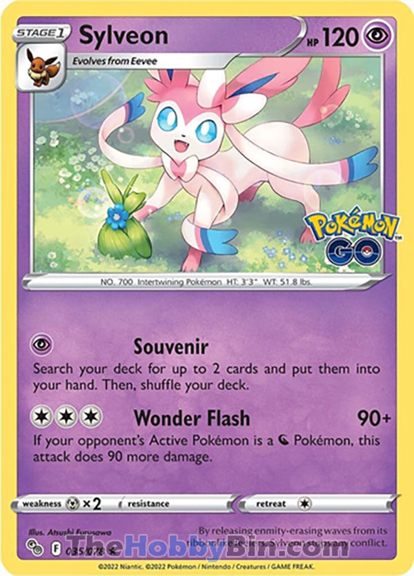 Sylveon Pokemon Go Holo Rare #035/078