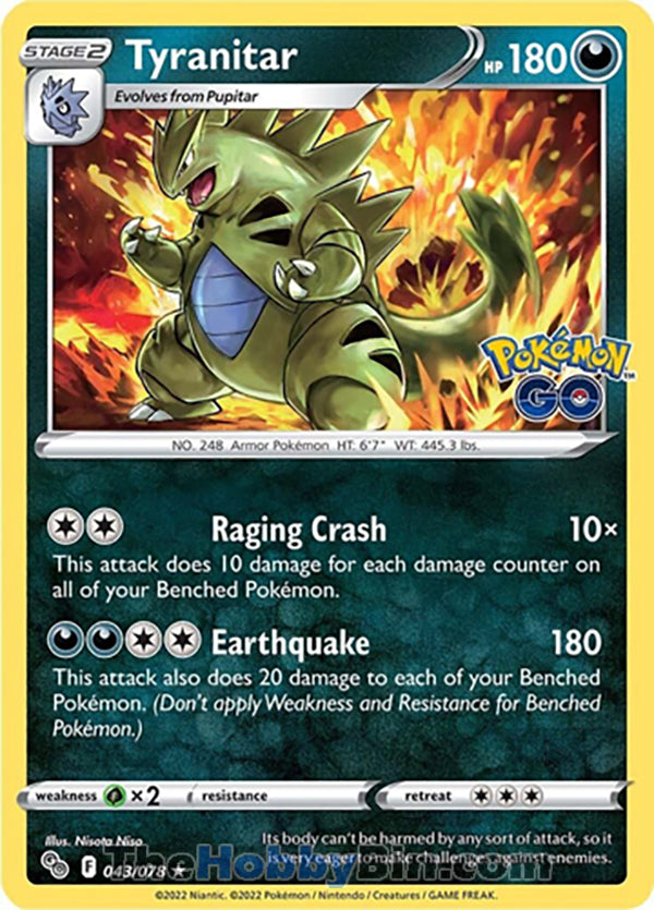 0043 Tyranitar Holo Rare Pokemon GO
