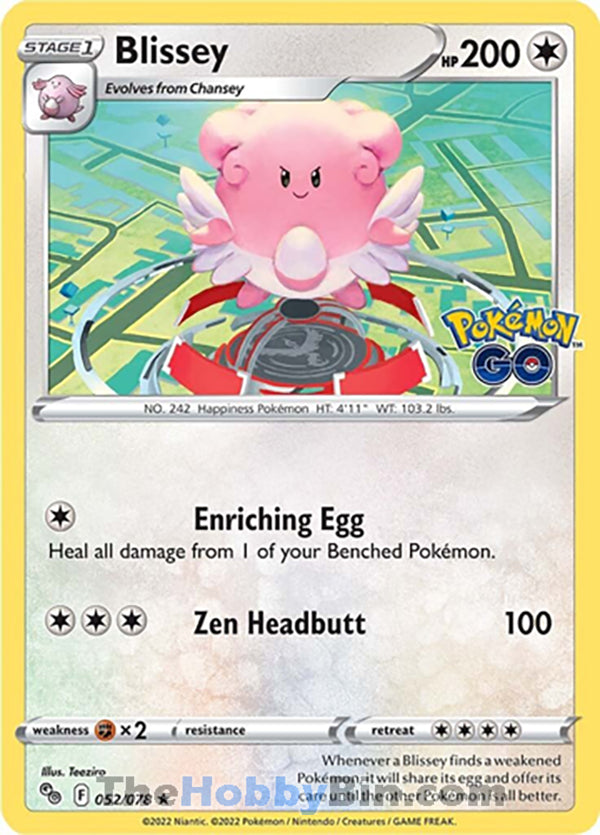 Blissey Pokemon Go Holo Rare #052/078