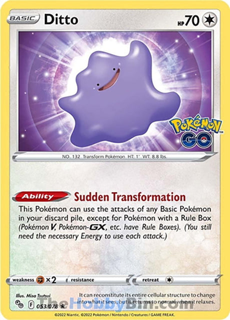 Ditto Pokemon Go Holo Rare #053/078