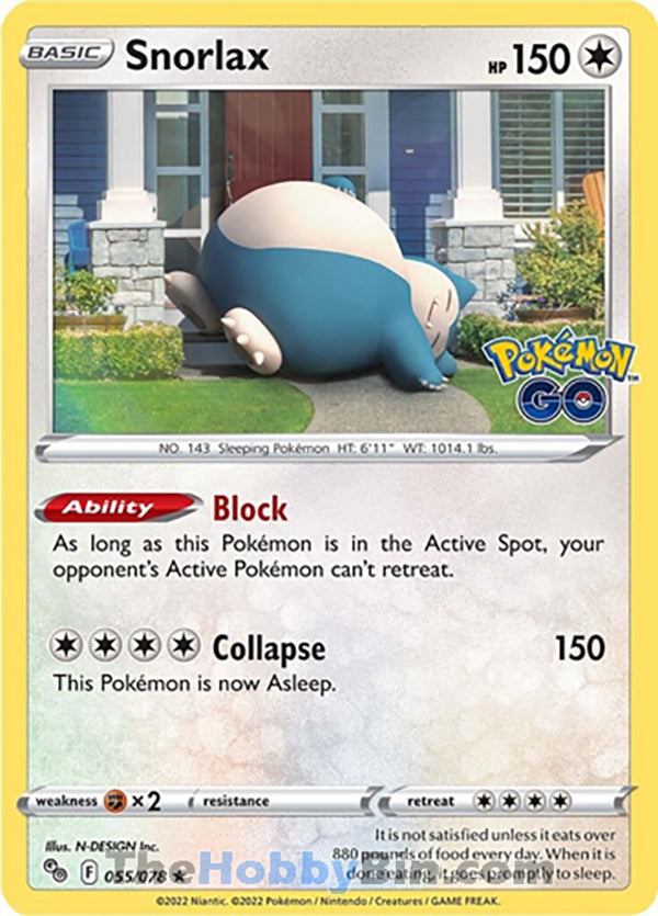 0055 Snorlax Holo Rare Pokemon GO