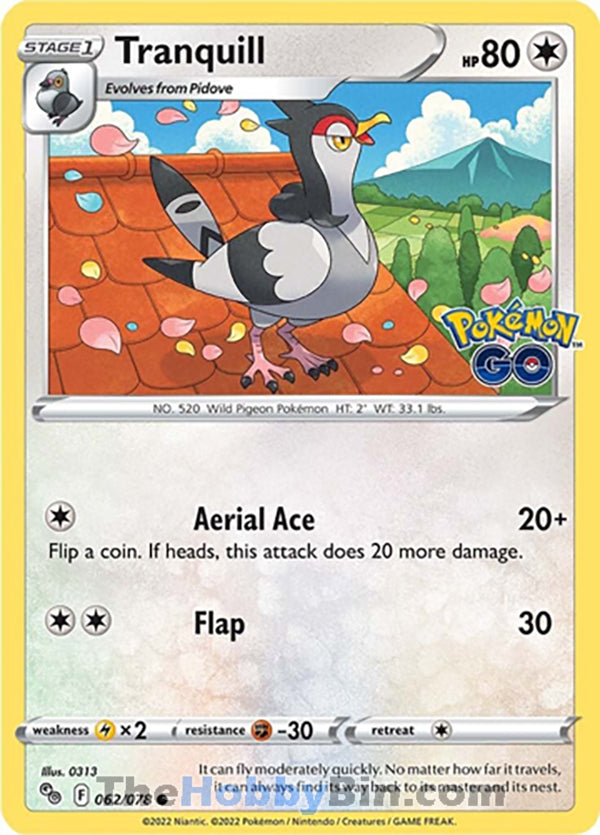 0062 Tranquill Common Pokemon GO