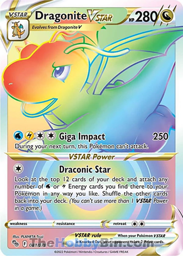 Dragonite VSTAR Pokemon Go Secret Rare #081/078