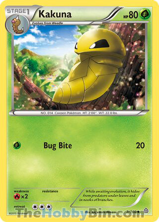 Kakuna #2/160 Uncommon - Primal Clash Pokemon card